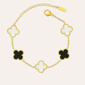 Dual Clover Charm Bracelet