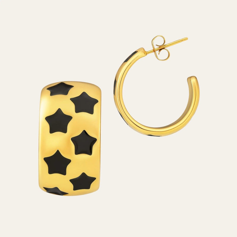 Stellar Noir Hoops