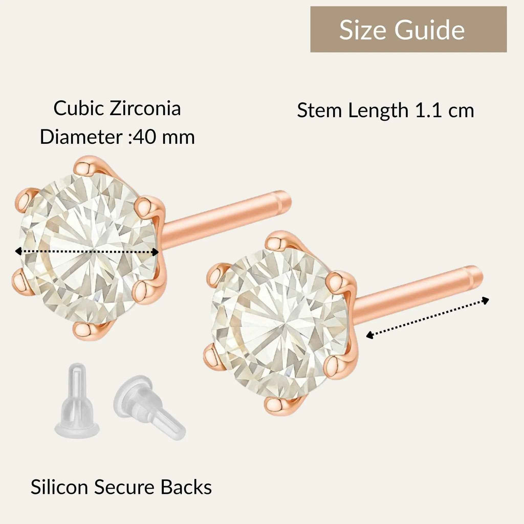Rosé Solitaire Studs