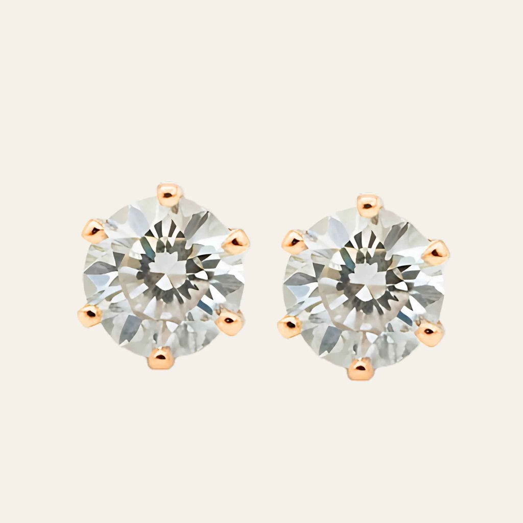 Rosé Solitaire Studs