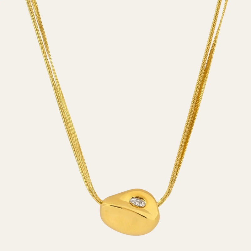 Golden Pebble Necklace